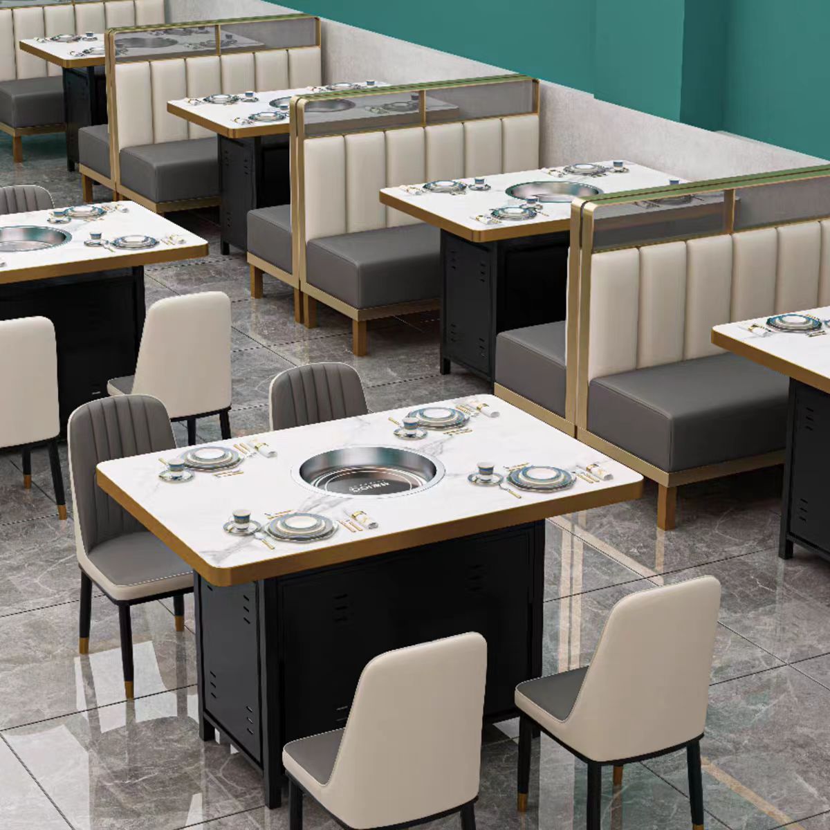 Restaurant Indoor Barbecue Table set