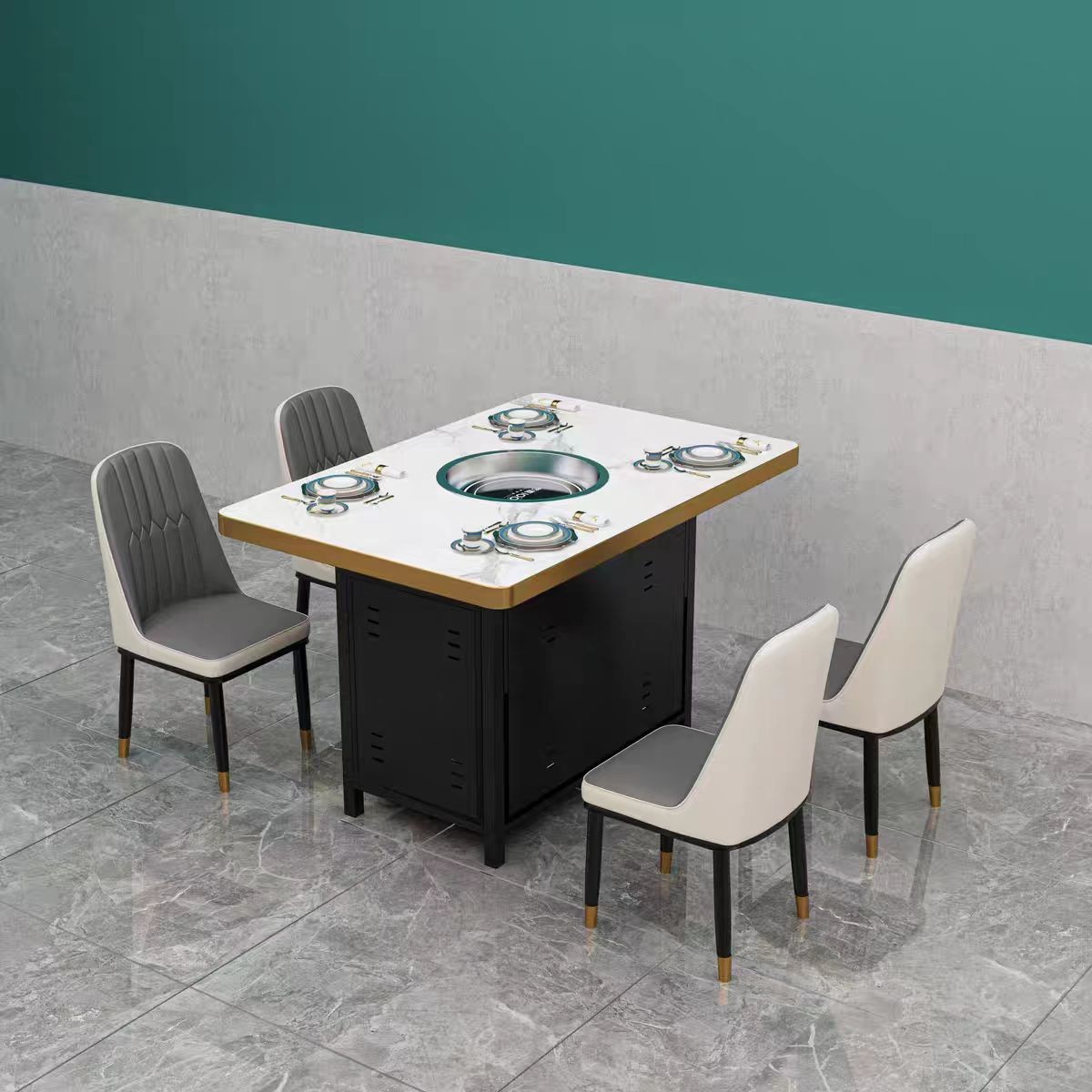 Restaurant Indoor Barbecue Table set