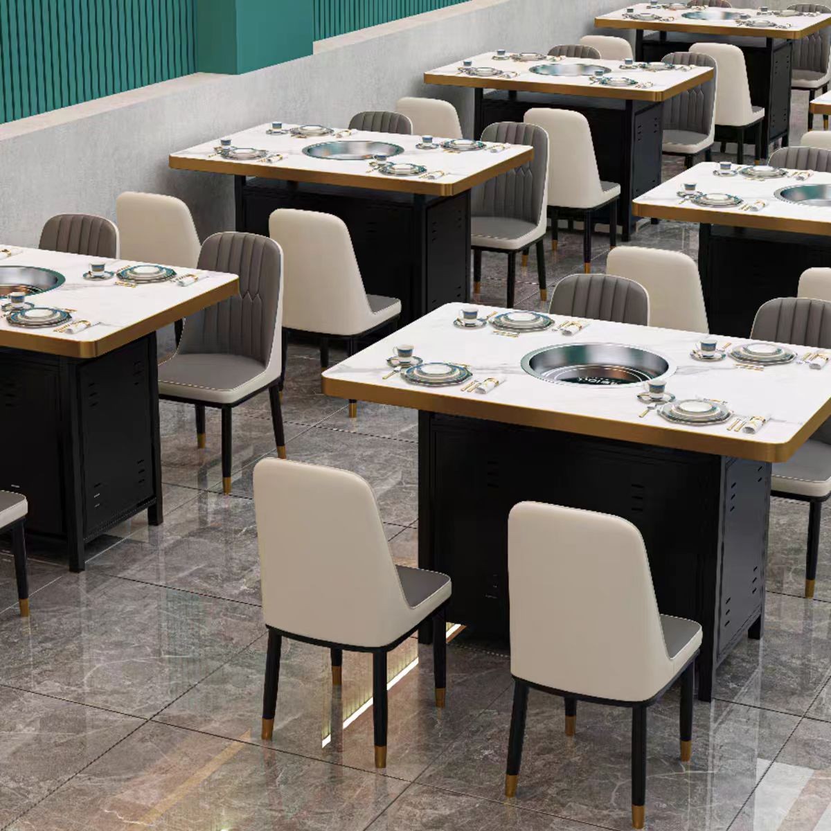 Restaurant Indoor Barbecue Table set
