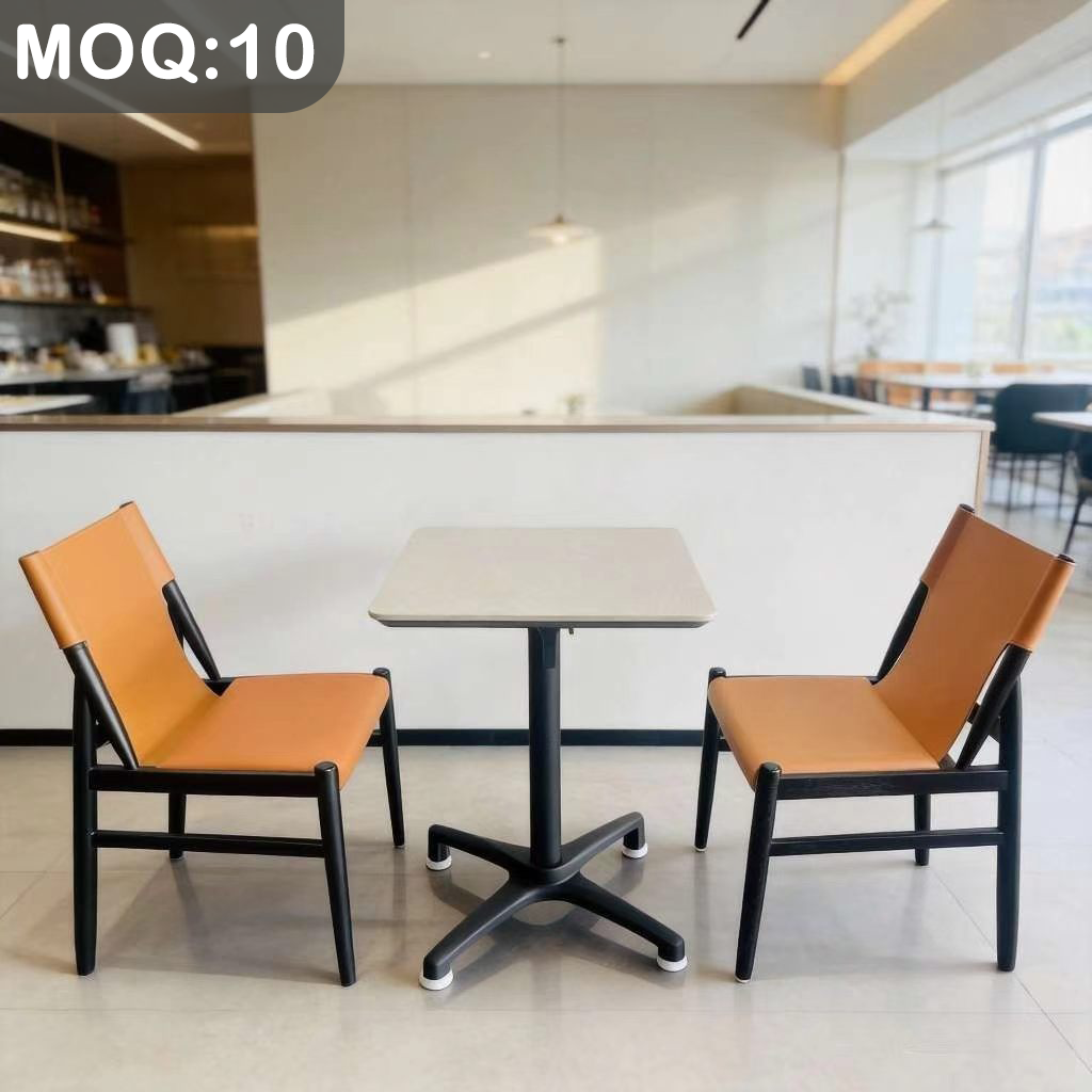 Customization OEM ODM Foldable Luxury Marble Metal Table Leather Metal Furniture Restaurant 2 Chairs Set for Dining Table & Mall