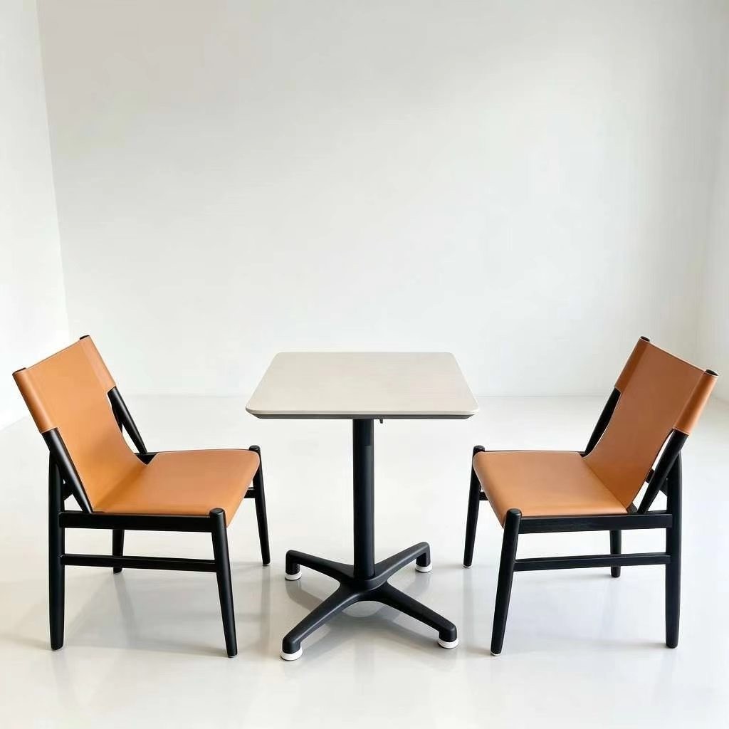 Customization OEM ODM Foldable Luxury Marble Metal Table Leather Metal Furniture Restaurant 2 Chairs Set for Dining Table & Mall
