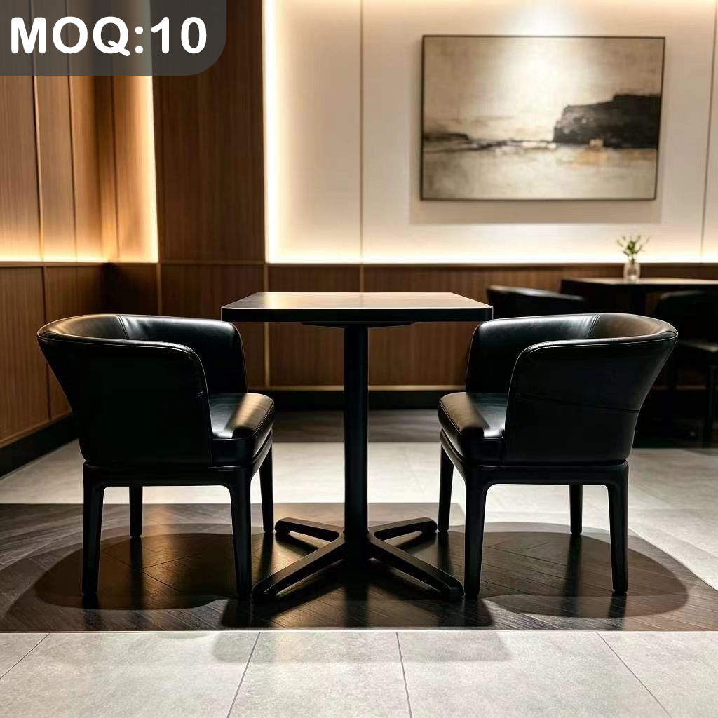 Customization OEM ODM ECO Foldable Luxury Modern Wood Table Metal Leather 4 Set Dining Chairs for bar  Restaurant & Mall