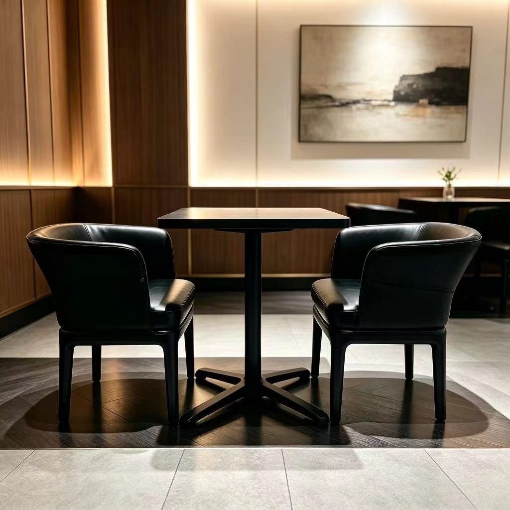 Customization OEM ODM ECO Foldable Luxury Modern Wood Table Metal Leather 4 Set Dining Chairs for bar  Restaurant & Mall